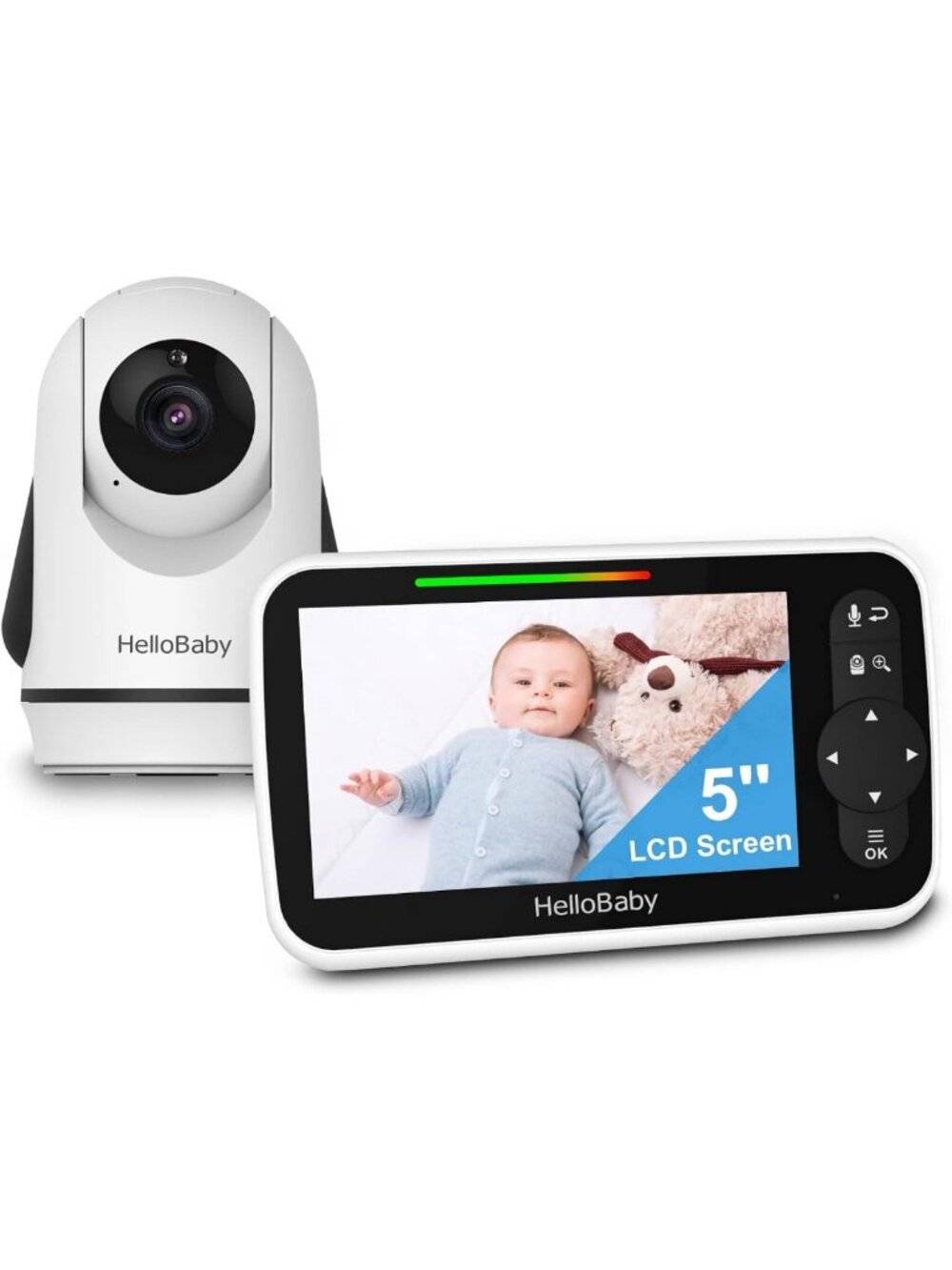 5-Inch No WiFi Baby Monitor with Camera & Audio, Long 30Hr Battery Life